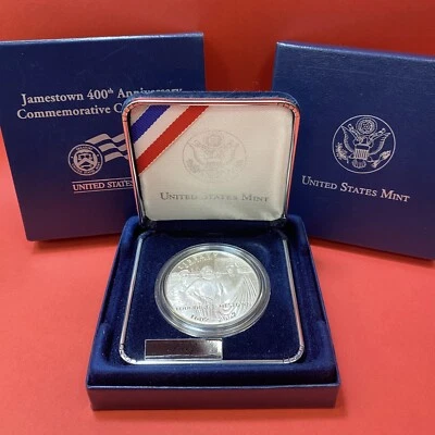 2007 P Jamestown 400th Anniversary Proof Commem 90% Silver Dollar US Coin - Image 1 of 4