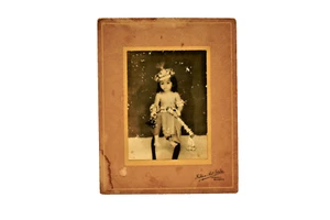 Vintage Indian Art Studio Bombay Photograph Child in Krishna Costume 10x8 Inches - Picture 1 of 4