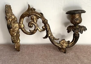 Victorian gilt metal wall/piano candle sconce - Picture 1 of 9