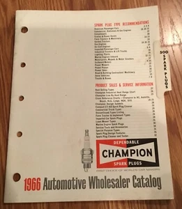 1966 Vtg Original Champion Spark plugs Wholesaler catalog Booklet With Tag - Picture 1 of 2