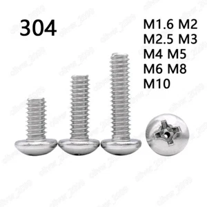 304 Stainless Steel Phillips Cross Pan Head Hollow Screws M2/M3/M4/M5/M6/M8/M10 - Picture 1 of 5