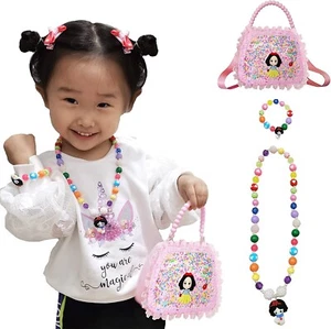 DIY Dress Up Pretend Play Girl Handbag Purse Crossbody with Necklace + Bracelet - Picture 1 of 8