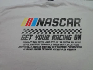 Nascar 'Get Your Racing On' Oatmeal Color T-Shirt Size XL New - Picture 1 of 6