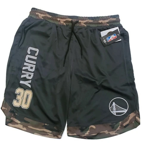 Golden State Warriors Athletic Basketball Shorts Mens M Stephen Curry Gray Camo Cover