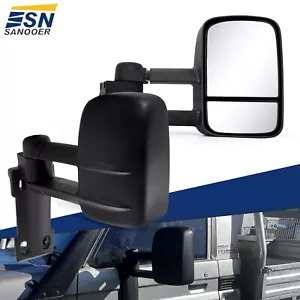 Black Tow Mirrors for 1984-2024 LandCruiser 70-79 Series Manual Fold Extendable - Picture 1 of 10