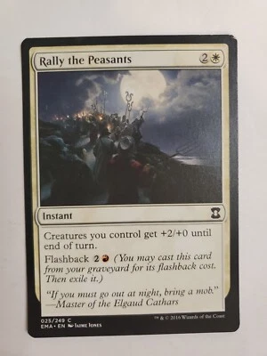 MTG Magic The Gathering Card Rally the PeasantsInstant White Eternal Masters  - Image 1 of 2