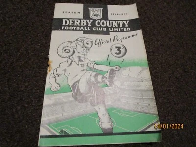 DERBY COUNTY  v  FULHAM  1949/50   MARCH 18th - Image 1 of 2