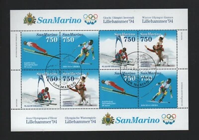 SAN MARINO 1994 WINTER OLYMPICS, LILLEHAMMER M/SHEET STAMPED FIRST DAY ISSUE - Image 1 of 2