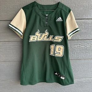 ¡NUEVO CON ETIQUETAS! Camiseta deportiva de softbol Adidas South Florida Bulls #19 NCAA para mujer talla mediana - Imagen 1 de 6