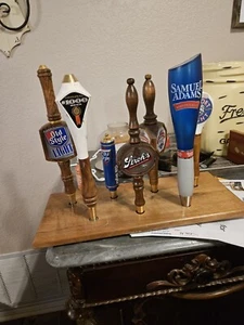 7 Beer Tap Handles Mounted On Base, Removeable By Unscrewing - Picture 1 of 10