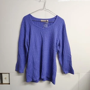 Suéter Croft & Barrow Púrpura Cuello en V Tejido con Cable, Talla XL, Nuevo con etiquetas (estante 6) - Imagen 1 de 8
