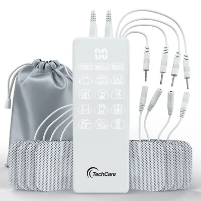 Tens Unit Muscle Stimulator 4 Channel Device Rechargeable Lightweight - Image 1 of 4