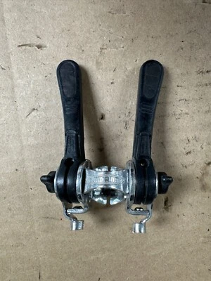 NOS Vintage Shimano Down Tube Friction Shifter Set w Cable Stops, Clamp-on 22.2m - Image 1 of 4
