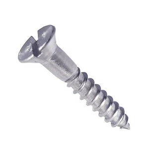 #4 x 1" Stainless Steel Wood Screws Flat Head Slotted Countersunk Qty 50 - Picture 1 of 4