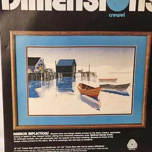 1984 Dimensions HARBOR Reflections Crewel Kit 1268 - 18x12" - Picture 1 of 10