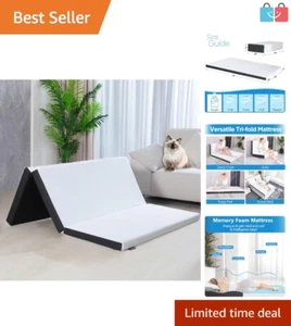 Lightweight Folding Memory Foam Mattress - Ideal for College Dorms & Camping - Picture 1 of 9
