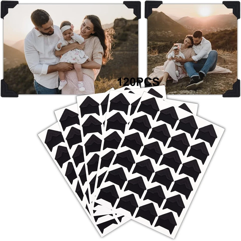 Esquinas de montaje de fotos/imágenes sin ácido de 120 piezas para álbum de recortes hágalo usted mismo Foto 1 de 4