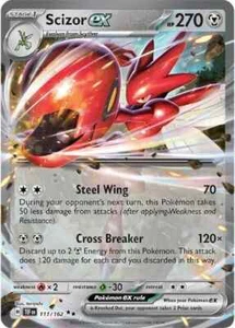 Tarjeta Pokémon Fuerzas Temporales Scizor ex 111/162 TEF casi nueva - Imagen 1 de 1