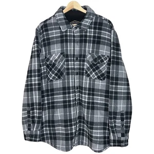 Freedom Foundry Flannel Shirt Jacket Shacket Sherpa Lined Black Plaid Mens XL - Picture 1 of 9