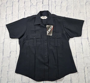 Elbeco WOMENS SZ 42 TexTrop2 Short Sleeve Zip Button Front Shirt Black Z9814LCN - Picture 1 of 11