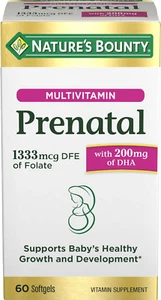 Nature's Bounty Prenatal Multivitamin, with 200Mg DHA, Folate, 60 Softgels - Picture 1 of 8