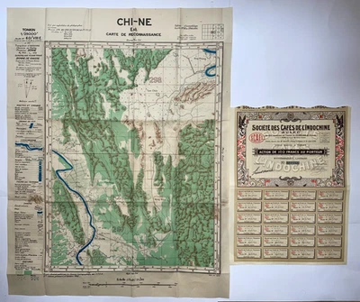 ТОНКИН СЕВЕРНЫЙ ВЬЕТНАМ 1952 БОЛЬШАЯ ОРИГИНАЛЬНАЯ ВОЕННАЯ КАРТА 1-Е ИЗДАНИЕ - Изображение 1 из 4