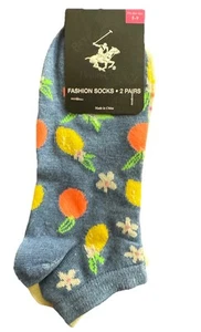 Beverly Hills Polo Club Girls Socks | Fruit And Stripes | Size 5-9 - Picture 1 of 2