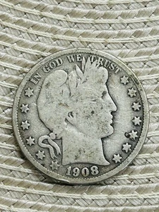 1908 S Barber Silver Half Dollar 50c Key date - Picture 1 of 2