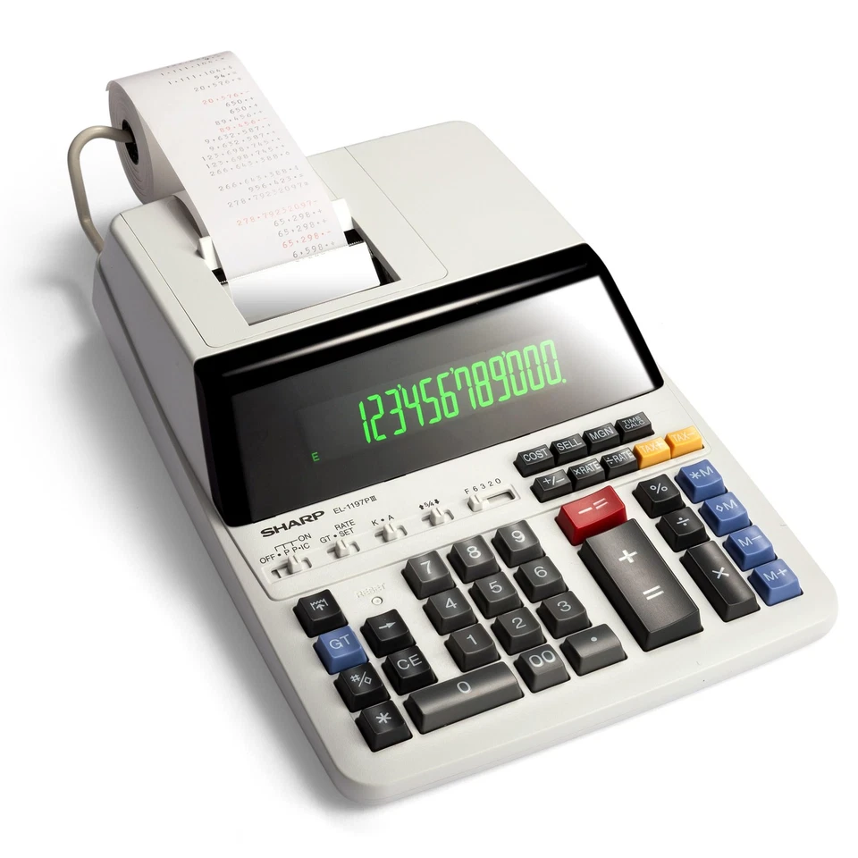 EL-1197PIII Heavy Duty Color Printing Calculator with Clock and Calendar - Image 1 of 4