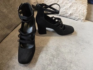 Graceland Sandaletten, High Heels, schwarz mit Riemen, Gr. 38 - Bild 1 von 3
