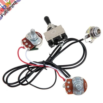 1 set Electric Guitar Wiring Harness Kit 3 Way Toggle Switch 1 Volume 1 Tone - Image 1 of 4
