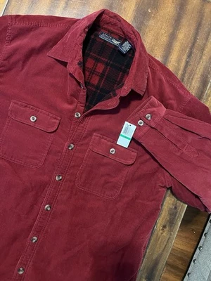 NWT Arrow Blue Jeans Co Red Corduroy Fleece Lined Button Shacket Jacket LT - Image 1 of 4