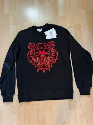 NUEVO CON ETIQUETAS 100% Auténtica Kenzo Paris Tiger Bordada Cuello Redondo Sudadera Pequeña Foto 1 de 3