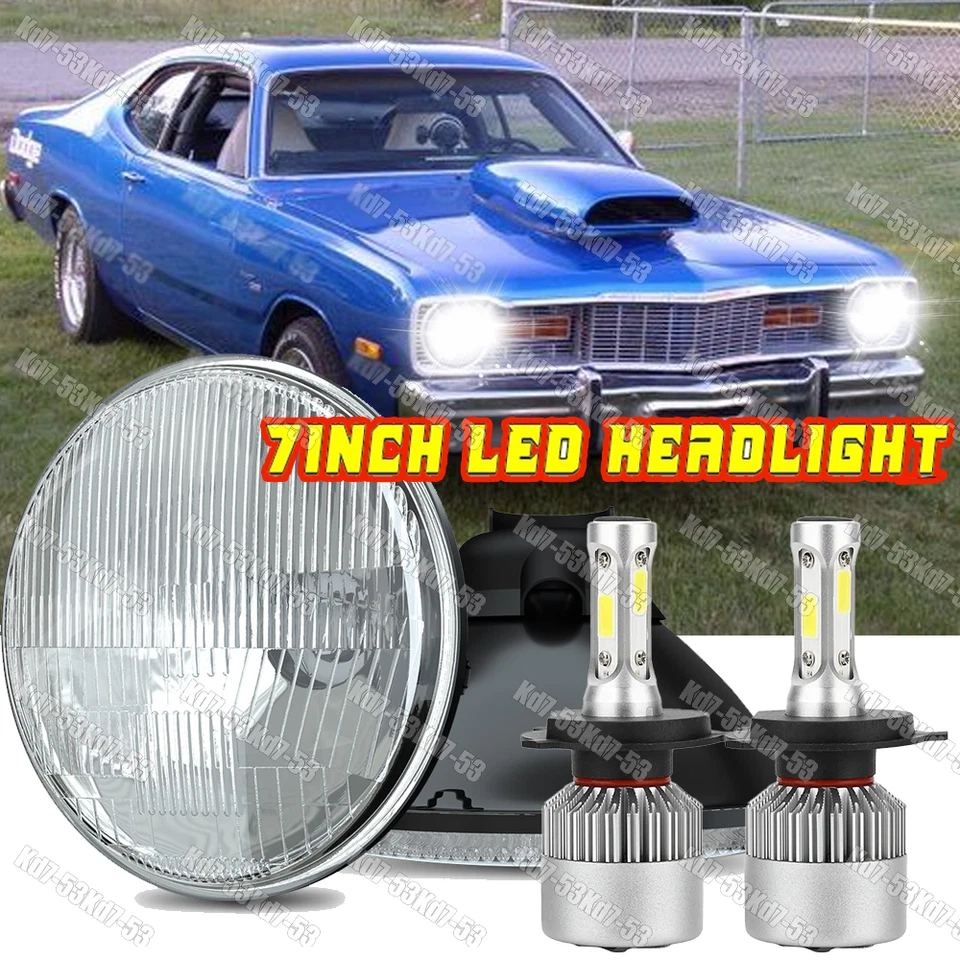 Faros LED redondos de 7 pulgadas haz alto bajo para Dodge Dart 1964 1965-1976 A++ Foto 1 de 4