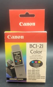 Genuine Canon BC-21 Tri-Color Ink Cartridge Still Sealed - Picture 1 of 3