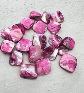 20 Stück Perlmutt Nuggets Muschelperlen Schmuckherstellung Hobby rosa/pink NEU - Bild 1 von 2