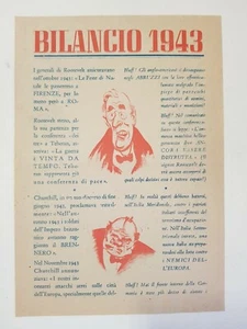 BILANCIO 1943 volantino di propaganda RSI, Repubblica Sociale Italiana - Foto 1 di 2