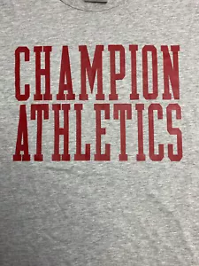 Vintage Champion Brand Spellout rot grau Shirt XL Athletics Dept sehr dünn H59 - Bild 1 von 5