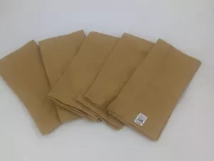 Pottery Barn Mason Oversized Linen Dinner Napkins 22" x 22" Gold Yellow Set of 5 - Picture 1 of 6