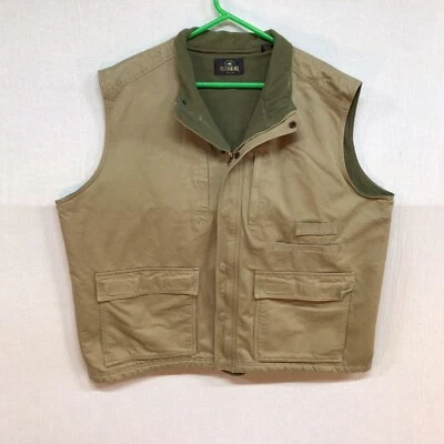 Redhead Fleece Lined Men’s 2XL Hunting Vest Canvas Front Zip Snaps  Game Pocket - Image 1 of 4