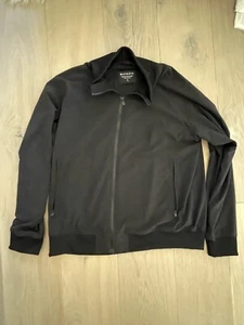 Athleta Jacket Black Blue Brooklyn Track Bomber Printed Zip Athletic XL - Picture 1 of 8