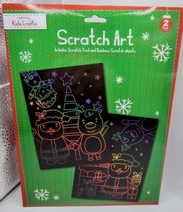 Set de actividades de arte rascador de Navidad para niños manualidades de Navidad 2 en el paquete NUEVO - Imagen 1 de 5