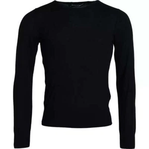 Dolce&Gabbana Men Black Sweater 100% Cashmere Long Sleeves Casual Pullover IT 44 - Picture 1 of 5