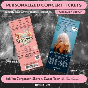 Sabrina Carpenter Short N' Sweet Tour: ¡Es aún más dulce! Boleto de concierto personalizado - Imagen 1 de 6