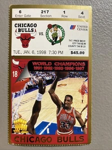 CHICAGO BULLS VS. TICKET STUB Jan 6th 1998 - Picture 1 of 2