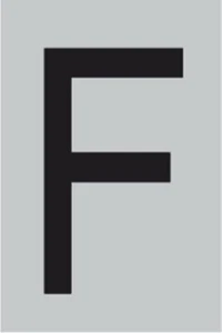 Metallbuchstabe F selbstklebend 100 x 60 mm Aufkleber Sticker Auto Tattoo Heim - Bild 1 von 1