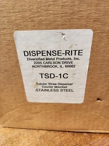 new old stock Dispense-Rite TSD-1C Drop-In Stainless Straw Holder free shipping - Picture 1 of 4