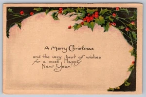 A Merry Christmas And Best Wishes For A Happy New Year, Vintage Postcard #2 - Picture 1 of 2