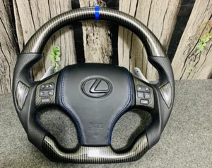 LEXUS 2006-2013 IS350 IS250IS F REAL CARBON FIBER STEERING WHEE ( FOR LEXUS ) '' - Picture 1 of 8