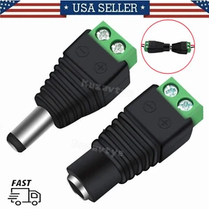 10/20/50 Pairs Male & Female 5.5mm x 2.1mm DC Power Connector Jack Plug 12V 24V - Picture 1 of 12